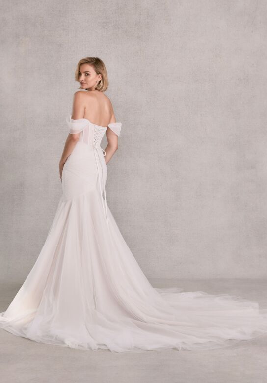 Mori Lee 15103 Stassi Scoop Neck Ruched Mermaid Bridal Gown