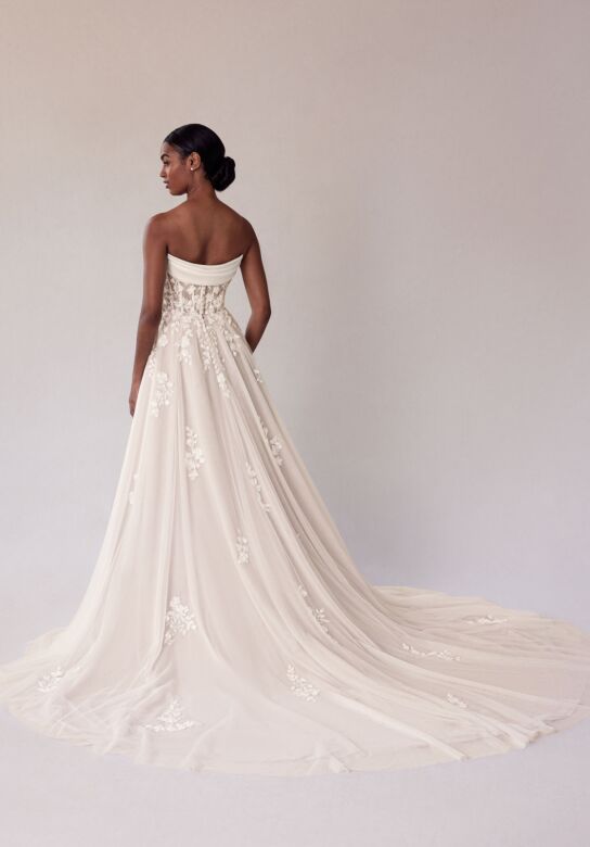 Mori Lee 2707 Summer Cowl Neck High Slit A-Line Wedding Dress