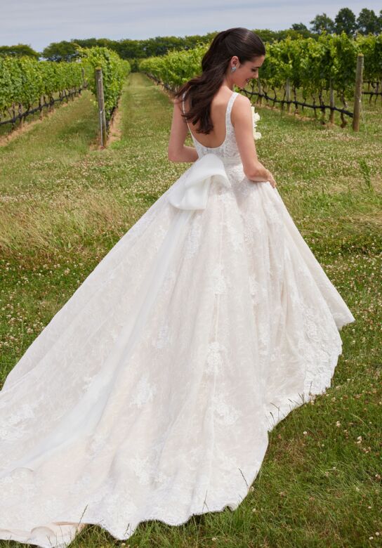 Mori Lee 2710 Selah Bow Back Scallop Hem Lace Wedding Dress