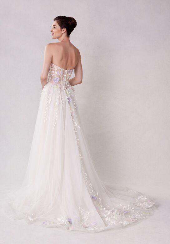 Mori Lee 2716 Sonnet Basque Waist Draped Sleeve Wedding Gown