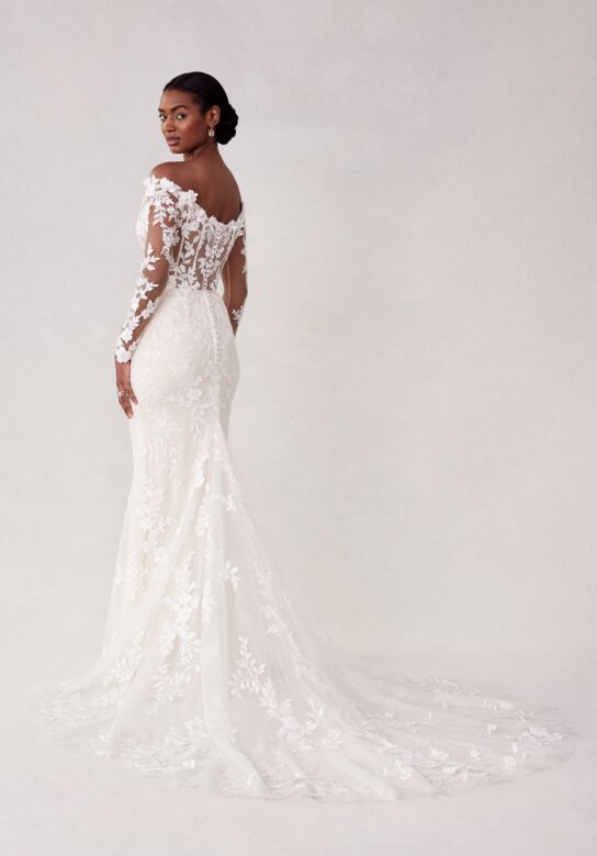 Mori Lee 2723 Seely Off-The-Shoulder Lace Sleeve Wedding Gown