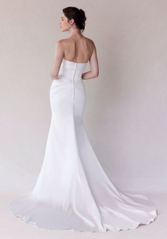 Mori Lee 2727 Sherie Removable Sleeve Draped Satin Wedding Gown