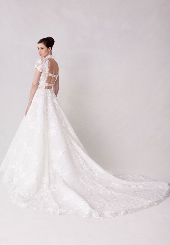 Mori Lee 2745 Sarah High Neck Strappy Back Lace Bridal Dress
