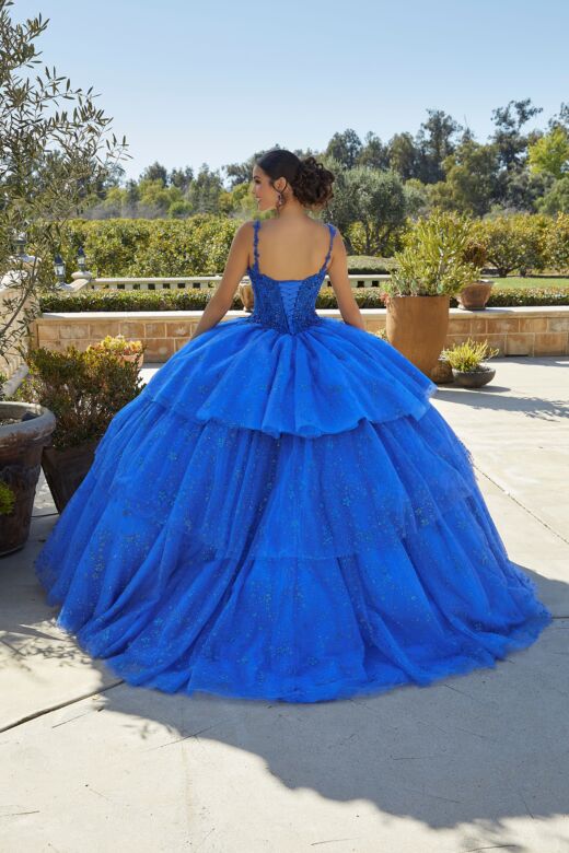 Mori Lee 89428 Layered Skirt Spaghetti Straps Quince Gown