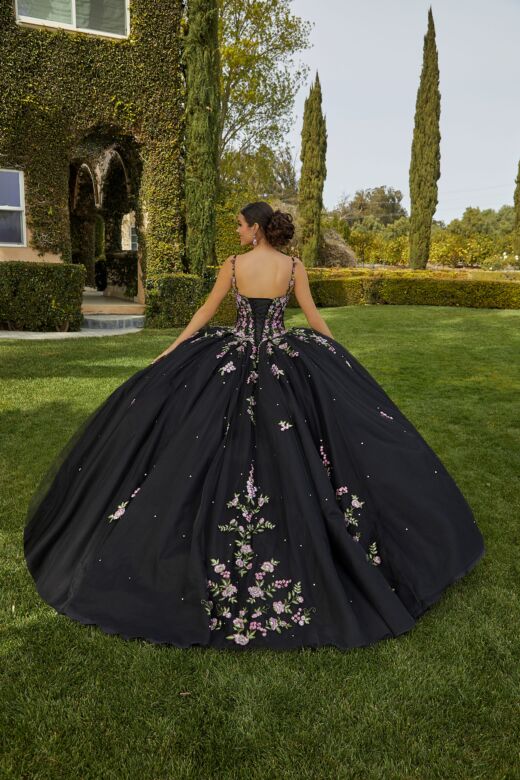 Mori Lee 89435 Floral Embroidery Spaghetti Straps Sweet 16 Gown