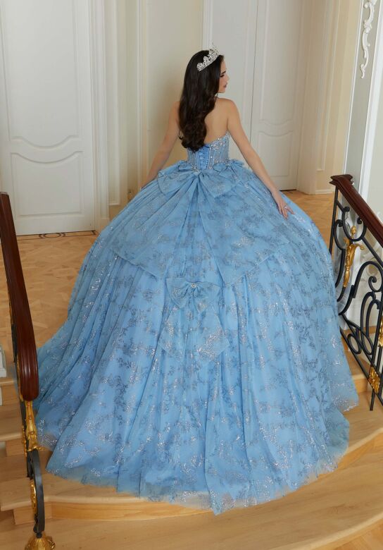 Mori Lee 89478 Detachable Bow Sheer Bodice Sweet 16 Dress