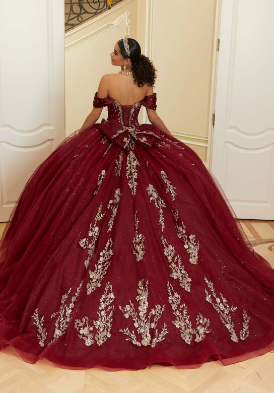 Mori Lee 89481 Sweetheart Neck Draped Sleeve Sweet 16 Gown