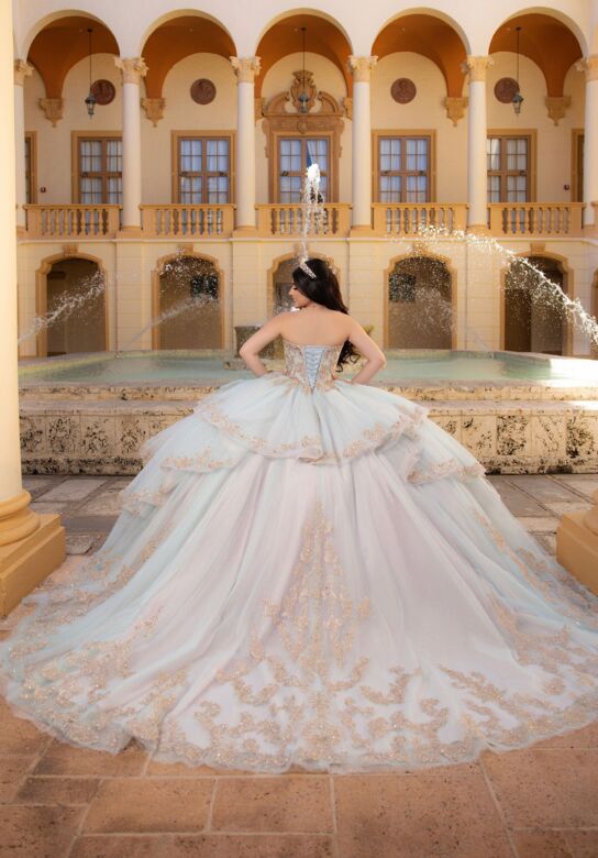 Mori Lee 4080041 Celeste Sweetheart Neck Tulle Back Bow Quince Dress