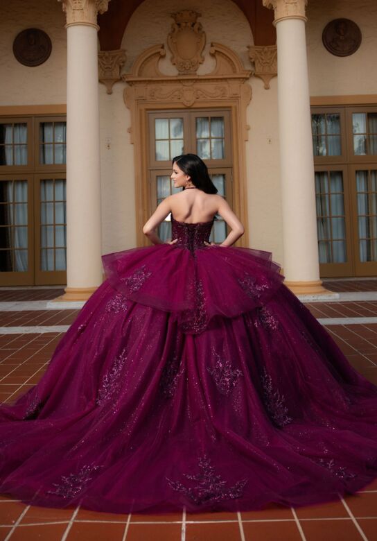 Mori Lee 4080056 Carlotta Tulle Ruffle Peplum Sweet 16 Gown