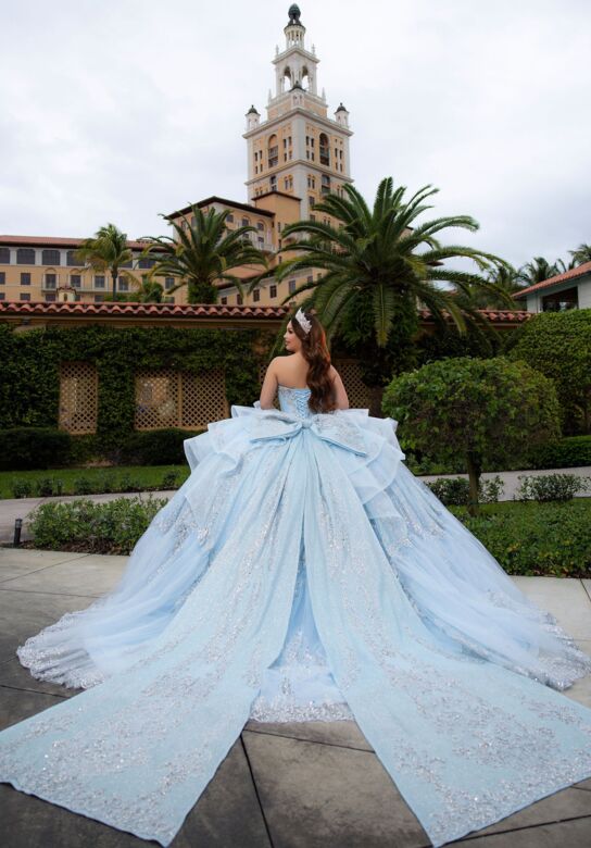 Mori Lee 4080065 Corine Strapless Beaded Bodice Tulle XV AÒos Dress