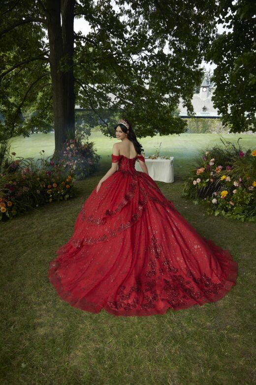 Mori Lee 34103 Cowl Neck Tiered Skirt Quinceanera Gown