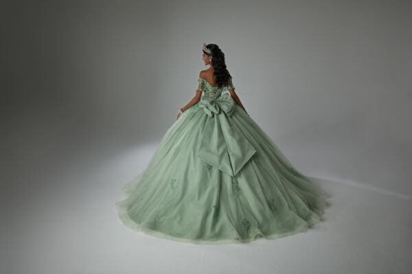 Mori Lee 89445 Illusion Bodice Flutter Sleeve Quinceanera Gown