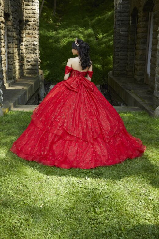 Mori Lee 89450 Cowl Neck Illusion Bodice Quince Gown