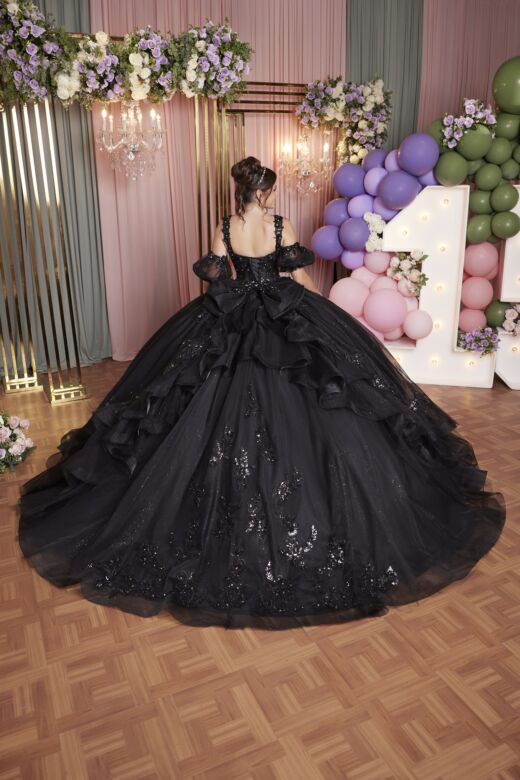 Mori Lee 89516 Puff Sleeve Back Bow Removable Train Dress