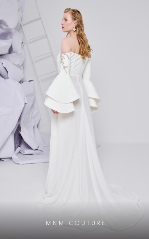 MNM Couture B1103 Bell Sleeves Off The Shoulder Dress