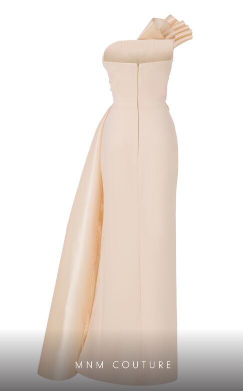 MNM Couture B1130 Side Tail Draped Top Strapless Dress