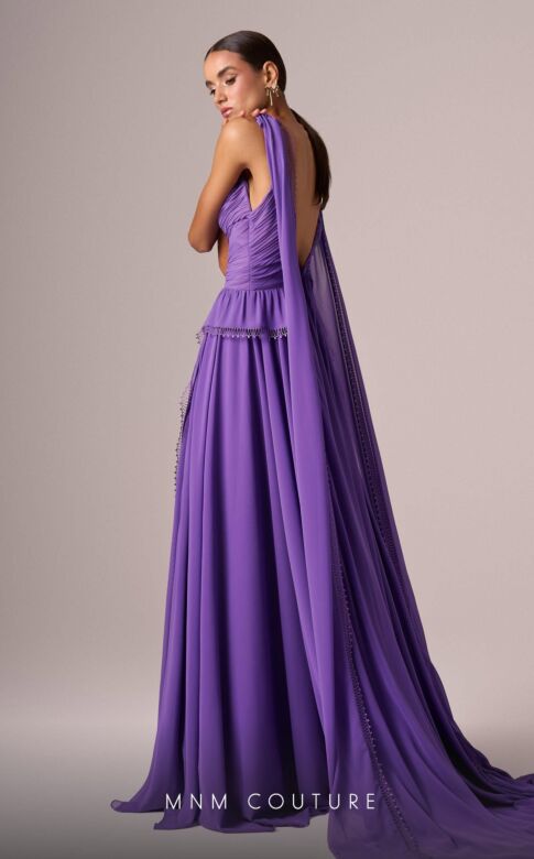 MNM Couture E0086 A-Line Ruched Bodice Sleeveless Dress