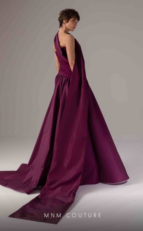 MNM Couture E0089 Strapless Satin Draped A-Line Dress
