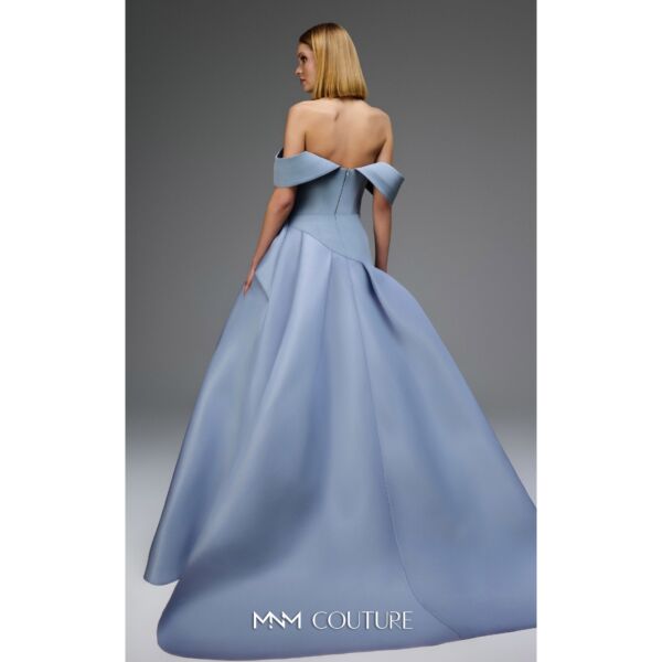MNM Couture E0103 Off The Shoulder Draped Crepe Dress