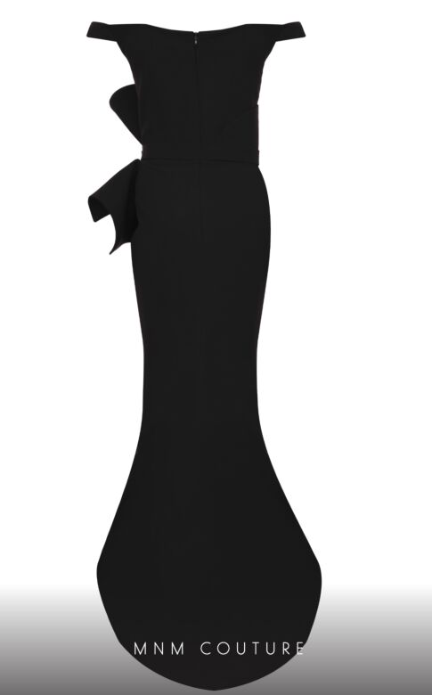 MNM Couture 2650 Embellished Belt Off The Shoulder Dress