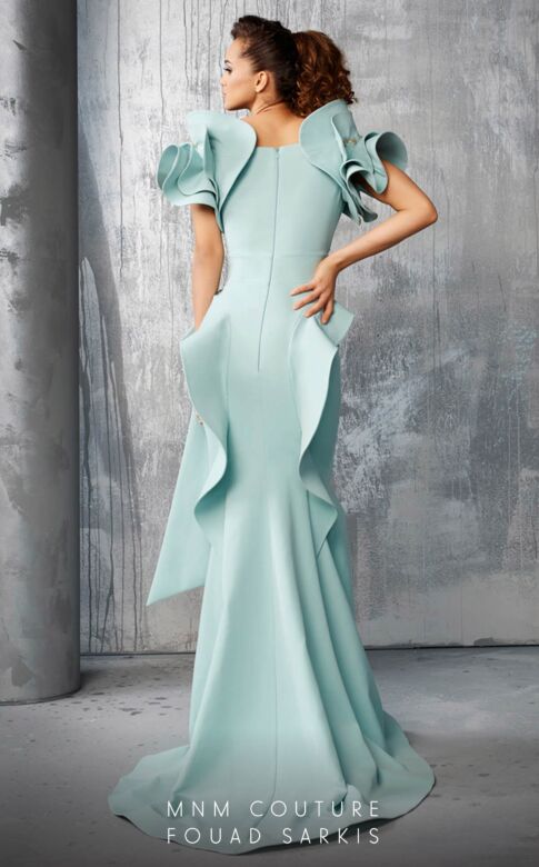 MNM Couture 2670 Ruffle Sleeve Off The Shoulder Dress