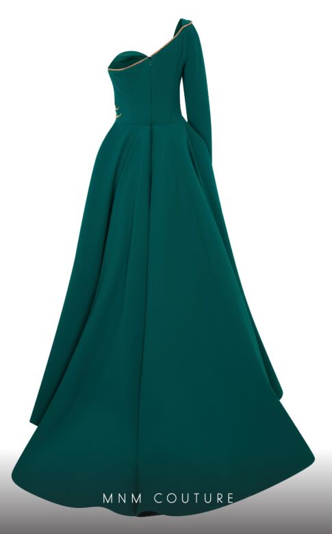 MNM Couture 2719 Long Overskirt One Sleeve Dress