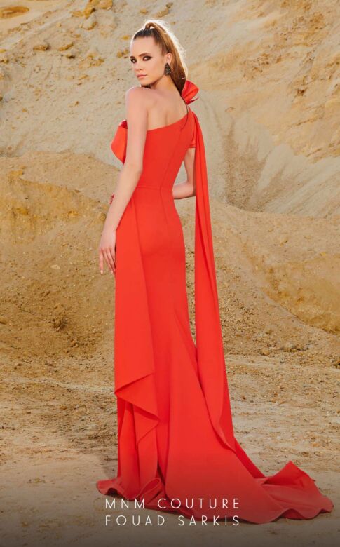 MNM Couture 2772 Side Tail One Shoulder Dress
