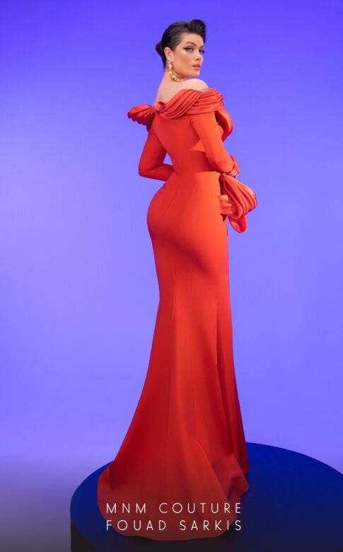 MNM Couture 2791 Off The Shoulder Long Sleeve Dress