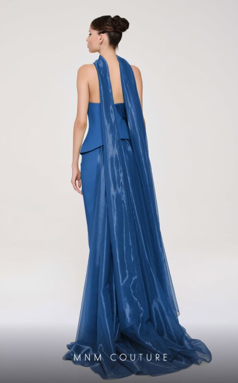 MNM Couture F02894 Draped Skirt Strapless Scoop Neck Dress