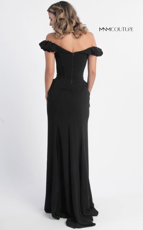 MNM Couture G0665 High Slit Off The Shoulder Corset Dress