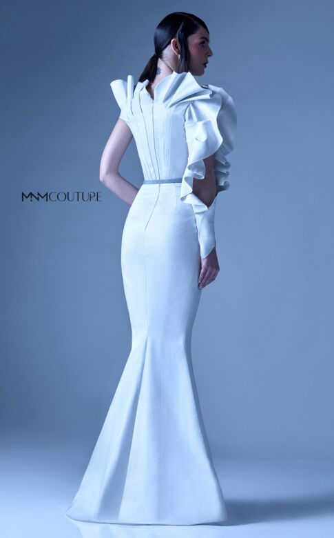 MNM Couture G0934 One Sleeve Ruffle Top Dress