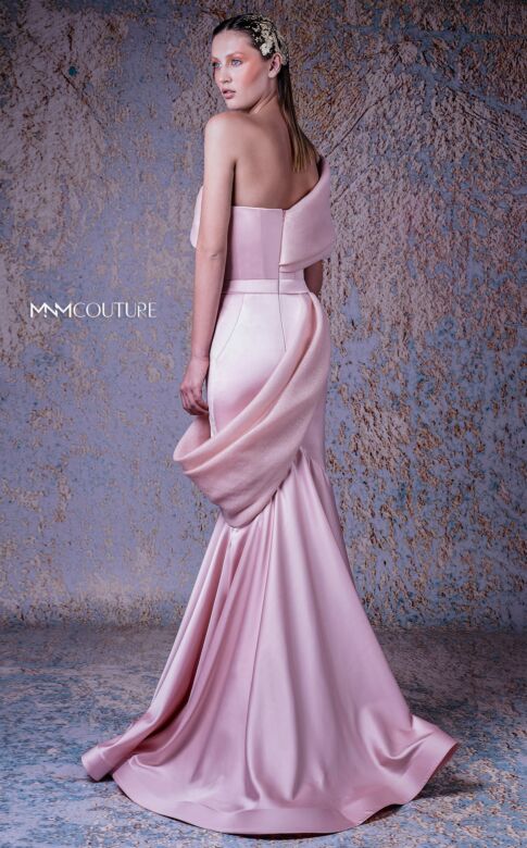 MNM Couture G1038 Draped Skirt Off The Shoulder Dress