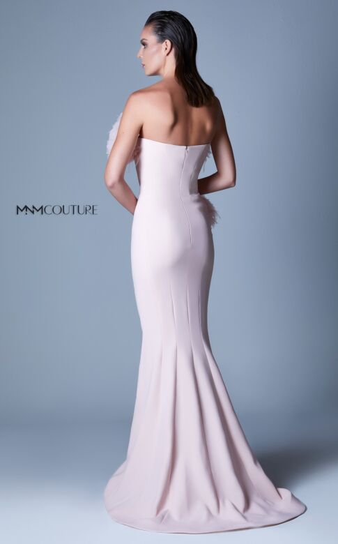 MNM Couture G1091 Ruffle Neckline Embroidered Top Dress
