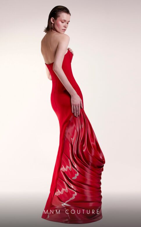 MNM Couture G1407 Draped Skirt Strapless Sweetheart Dress