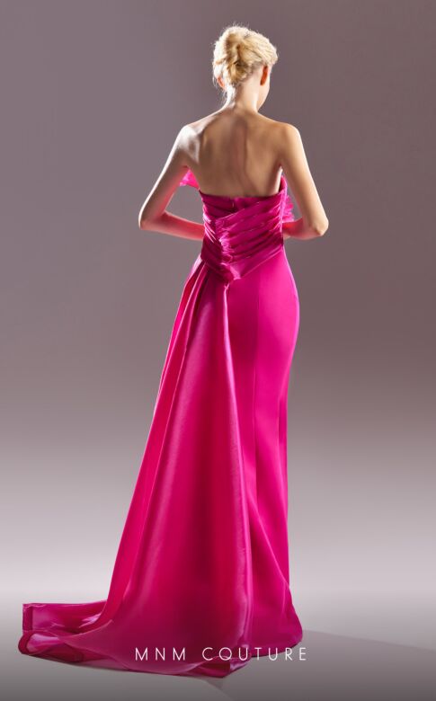 MNM Couture G1500 Side Tail Pleated Top Strapless Dress