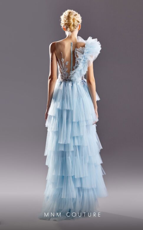 MNM Couture G1528 Layered Skirt Illusion Top Dress