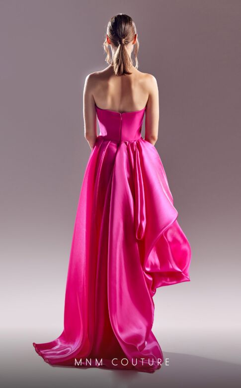 MNM Couture G1541 Panel Train Illusion Cutout Strapless Dress