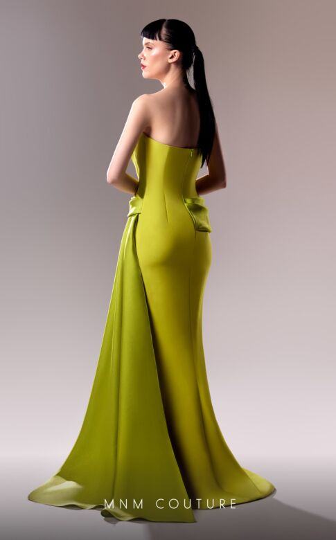 MNM Couture G1617 Side Tail Pleated Top Strapless Dress