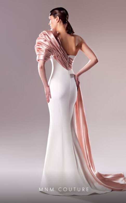 MNM Couture G1633 Side Tail One Sleeve Dress