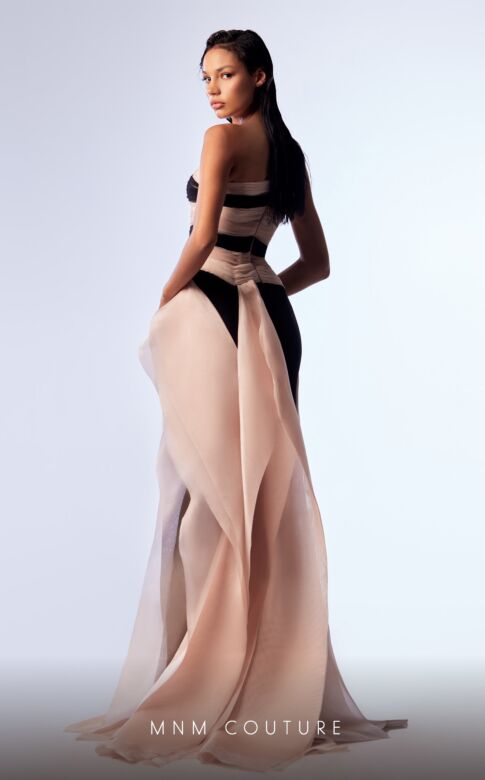 MNM Couture G1734 Strapless Ruched Bodice Dress
