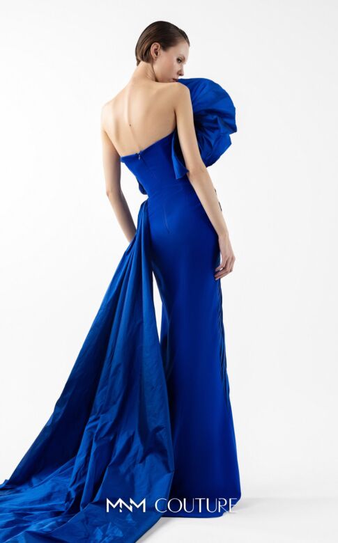MNM Couture G2019 Taffeta Side Tail Royal Blue Dress
