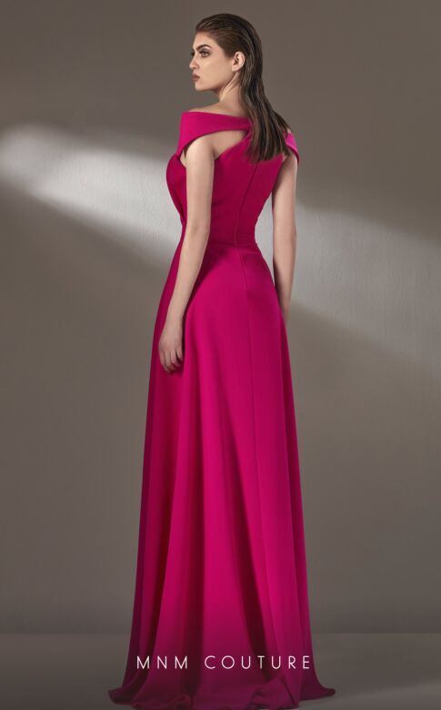 MNM Couture K3894 Off The Shoulder Cutout Pleated Dress
