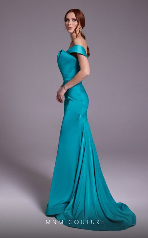 MNM Couture N0543 Pleated Top One Shoulder Dress