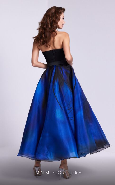 MNM Couture N0581 Floral Top Print Skirt Strapless Dress