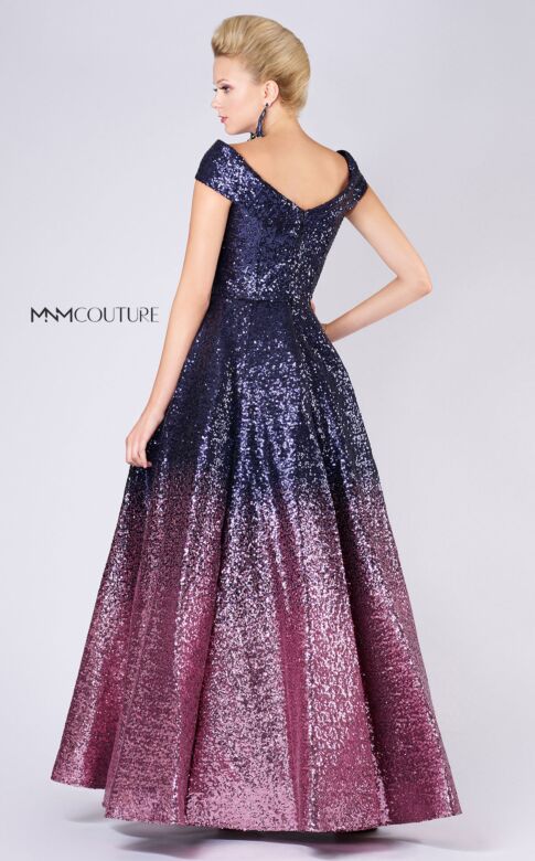 MNM Couture M0009 Off The Shoulder A-Line Sequin Dress