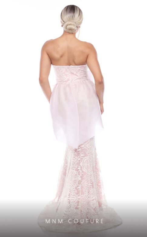 MNM Couture R07476 Sweetheart Neck Front Bow Lace Dress