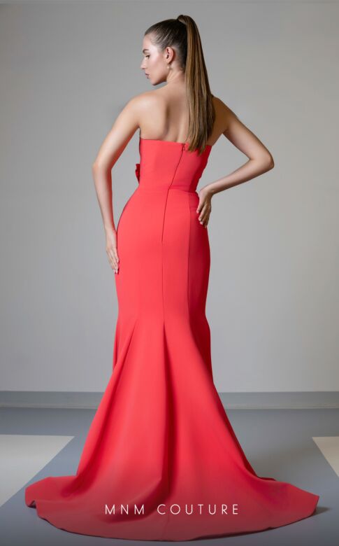 MNM Couture V07548 Strapless Floral Bodice Mermaid Dress