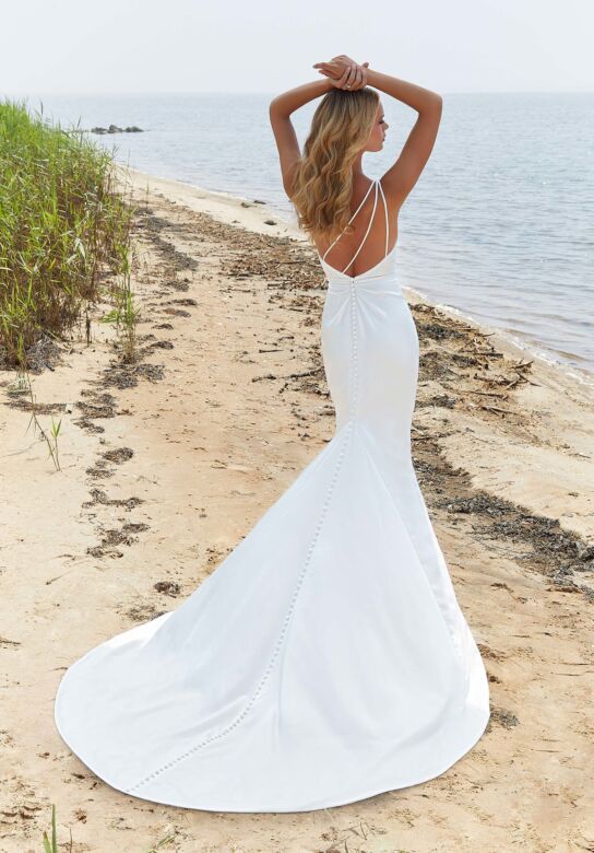 Mori Lee 12132 Electra Strappy Back One Shoulder Wedding Dress