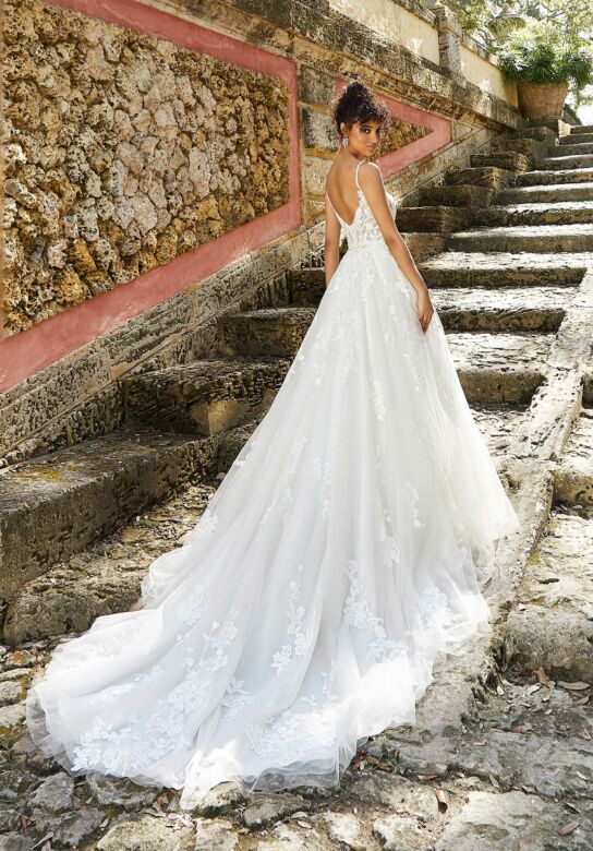 Mori Lee 2474 Filippa Spaghetti Straps Low Back Wedding Dress