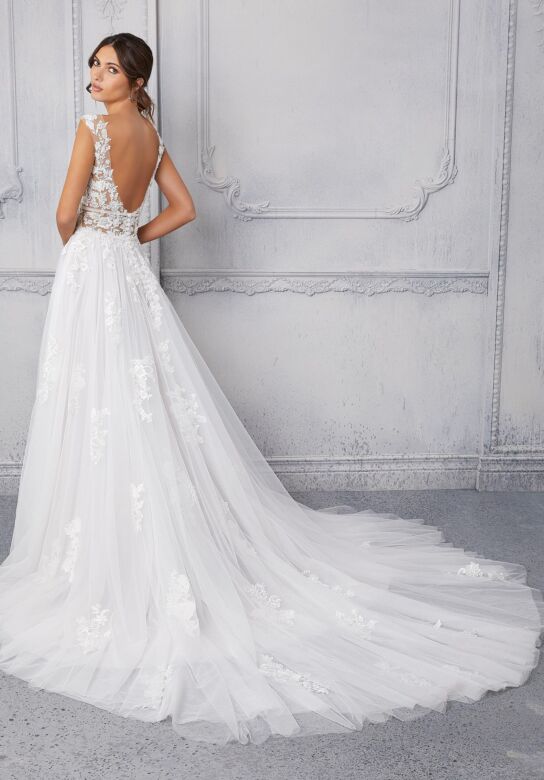 Mori Lee 5926 Christine Illusion Neckline Open Back Bridal Gown